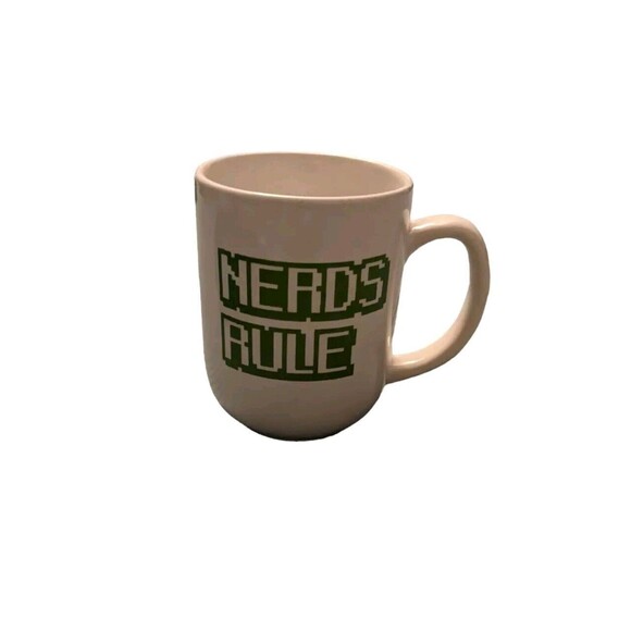 NERDS RULE Royal Norfolk Coffee Cup Mug Retro Video Game 8 Bit Pixel - Picture 1 of 6